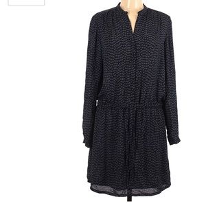 Dark Blue Hilary Radley long sleeve cinched dress.